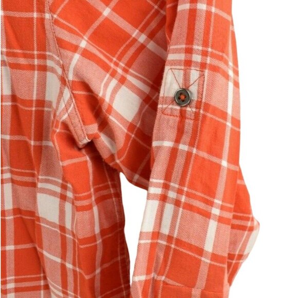 Sean John Mens XL Button Down Pocket Red and White Plaid Shirt Tailored Fit - Picture 7 of 8